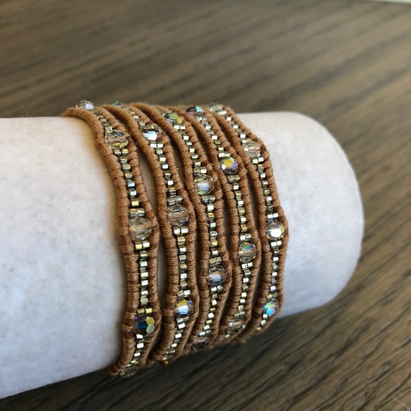 New Auth Chan Luu Crystal AB Five Wrap Bracelet on - Picture 2 of 5